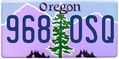 OR license plate 968OSQ