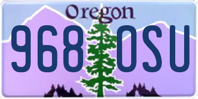 OR license plate 968OSU