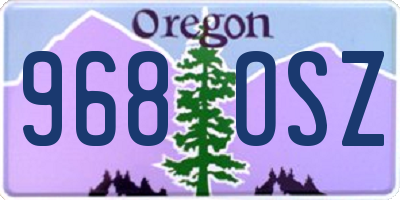 OR license plate 968OSZ