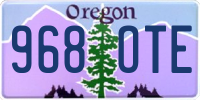 OR license plate 968OTE