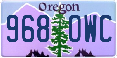 OR license plate 968OWC