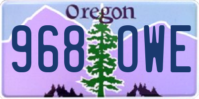 OR license plate 968OWE