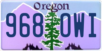 OR license plate 968OWI
