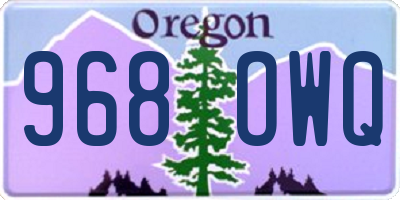 OR license plate 968OWQ