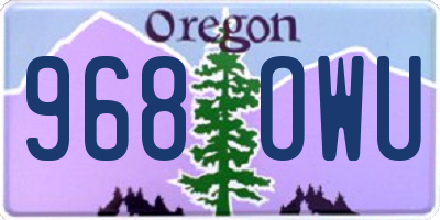 OR license plate 968OWU