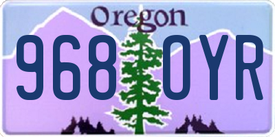 OR license plate 968OYR