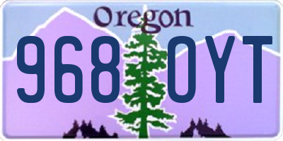 OR license plate 968OYT