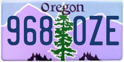 OR license plate 968OZE