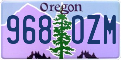 OR license plate 968OZM