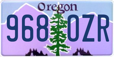 OR license plate 968OZR