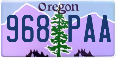OR license plate 968PAA