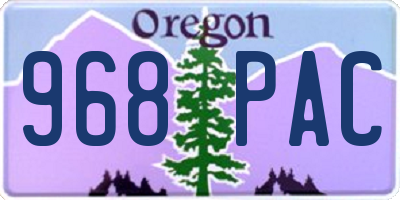 OR license plate 968PAC