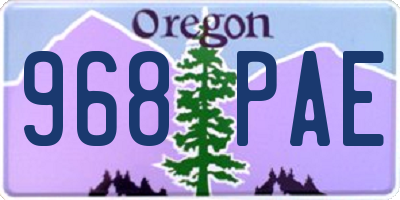 OR license plate 968PAE