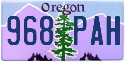 OR license plate 968PAH
