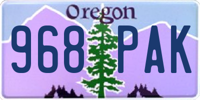 OR license plate 968PAK
