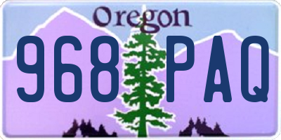 OR license plate 968PAQ