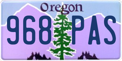 OR license plate 968PAS