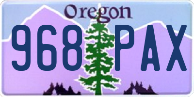 OR license plate 968PAX