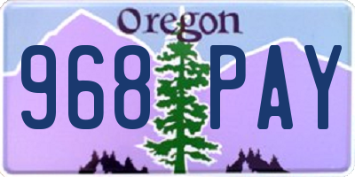OR license plate 968PAY