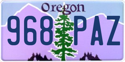 OR license plate 968PAZ