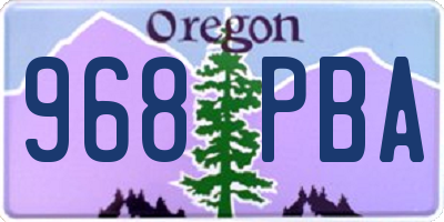 OR license plate 968PBA