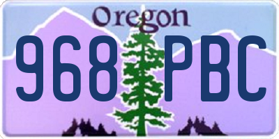 OR license plate 968PBC