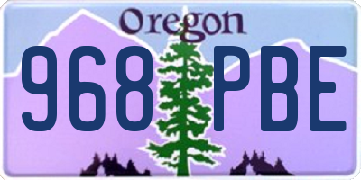 OR license plate 968PBE