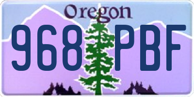 OR license plate 968PBF