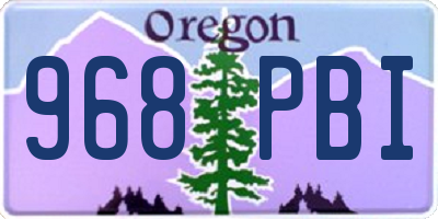 OR license plate 968PBI