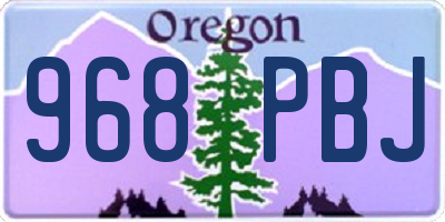 OR license plate 968PBJ
