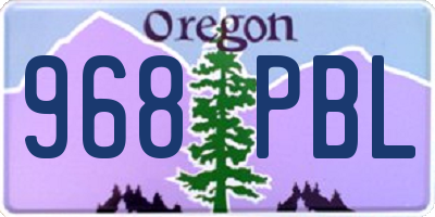 OR license plate 968PBL