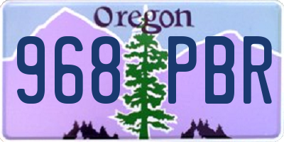 OR license plate 968PBR