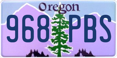 OR license plate 968PBS