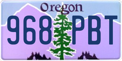 OR license plate 968PBT