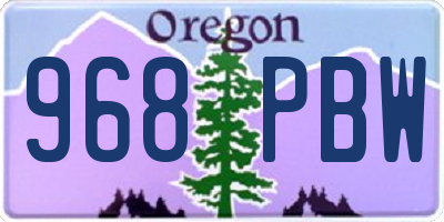 OR license plate 968PBW