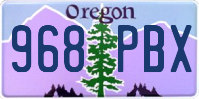 OR license plate 968PBX