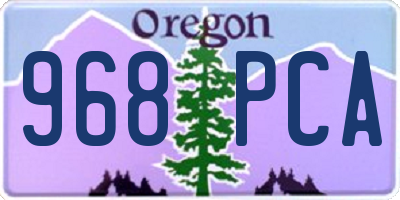 OR license plate 968PCA