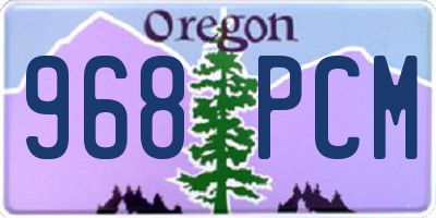 OR license plate 968PCM