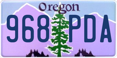 OR license plate 968PDA