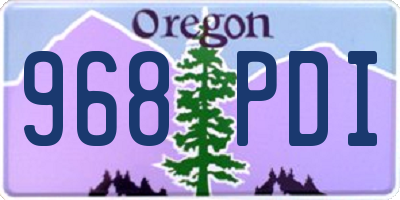 OR license plate 968PDI