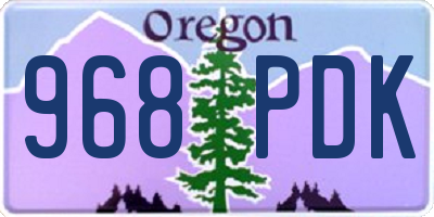OR license plate 968PDK