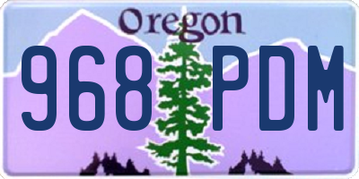 OR license plate 968PDM