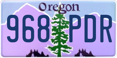 OR license plate 968PDR