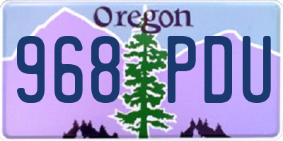 OR license plate 968PDU