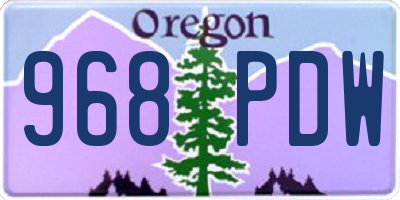 OR license plate 968PDW