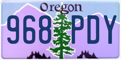 OR license plate 968PDY