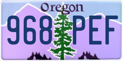 OR license plate 968PEF