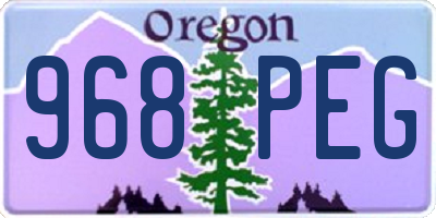 OR license plate 968PEG