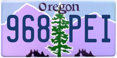 OR license plate 968PEI