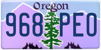 OR license plate 968PEO